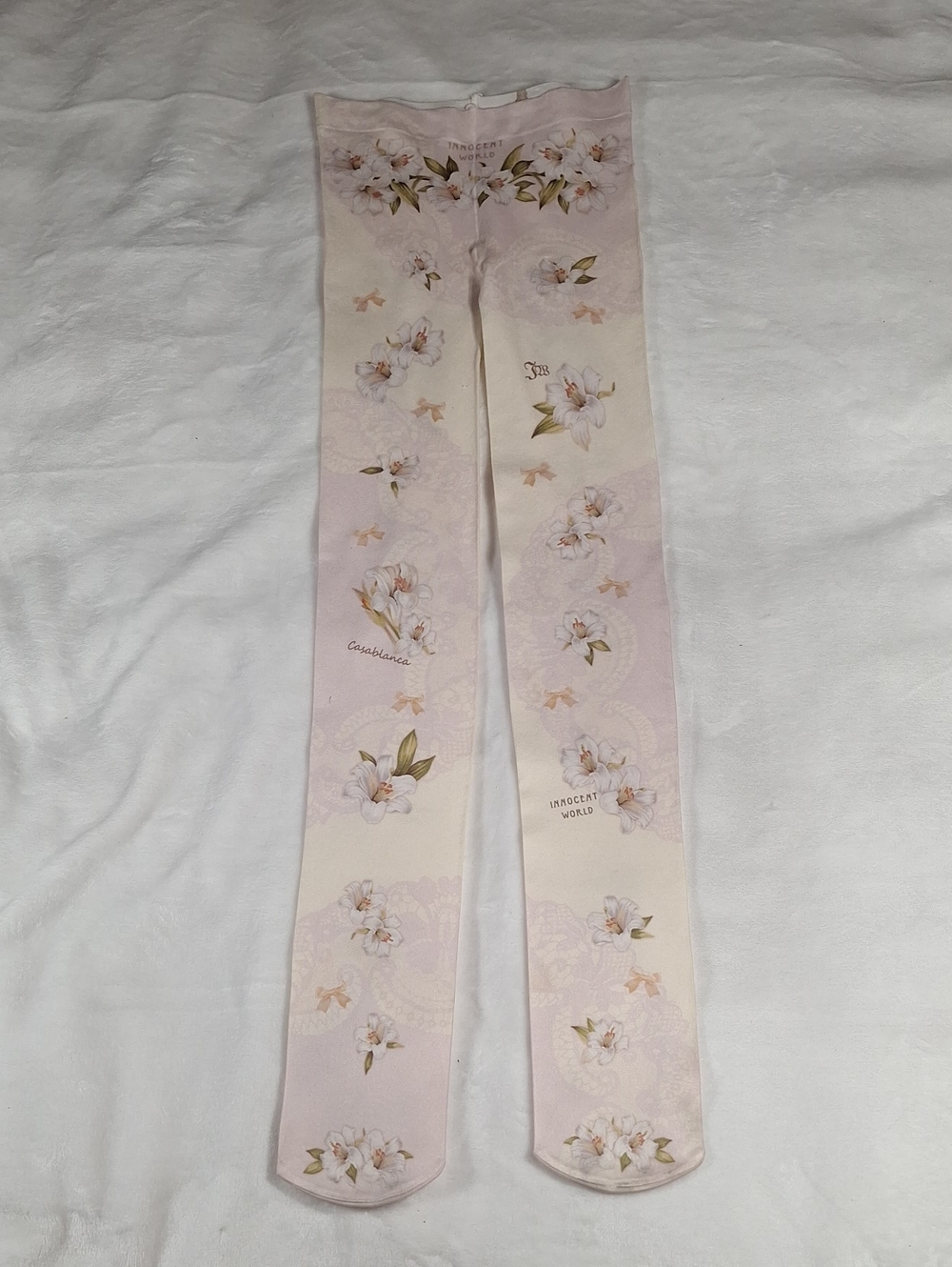 Innocent World Pink & White Floral Tights | Classic Lolita Hosiery 🎀